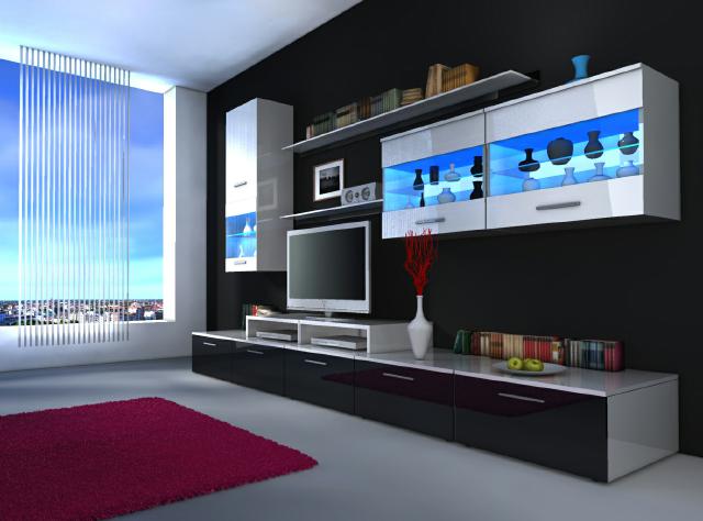 Wohnwand beta: variante 1 (black / white) (kb) www.jvmoebel.de ... Design couchtisch wohnzimmer hochglanz cube florenz