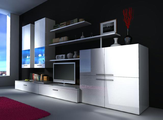 Wohnwand wohnzimmer schrank mit vitrine & sideboard delta ... Wohnzimmer vitrine dekorieren