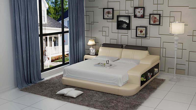 Bett Design Luxus Luxus Betten Leder Modernes Schlafzimmer 140/160/180