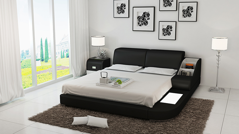 Polster Design Luxus Bett Betten Leder Modernes Schlafzimmer 140/160