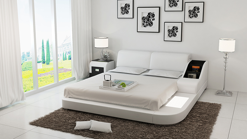Polster Design Luxus Bett Betten Leder Modernes Schlafzimmer 140/160