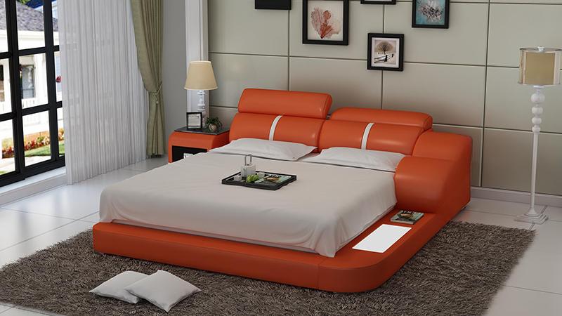 Polster Design Luxus Bett Betten Leder Modernes Schlafzimmer 140/160