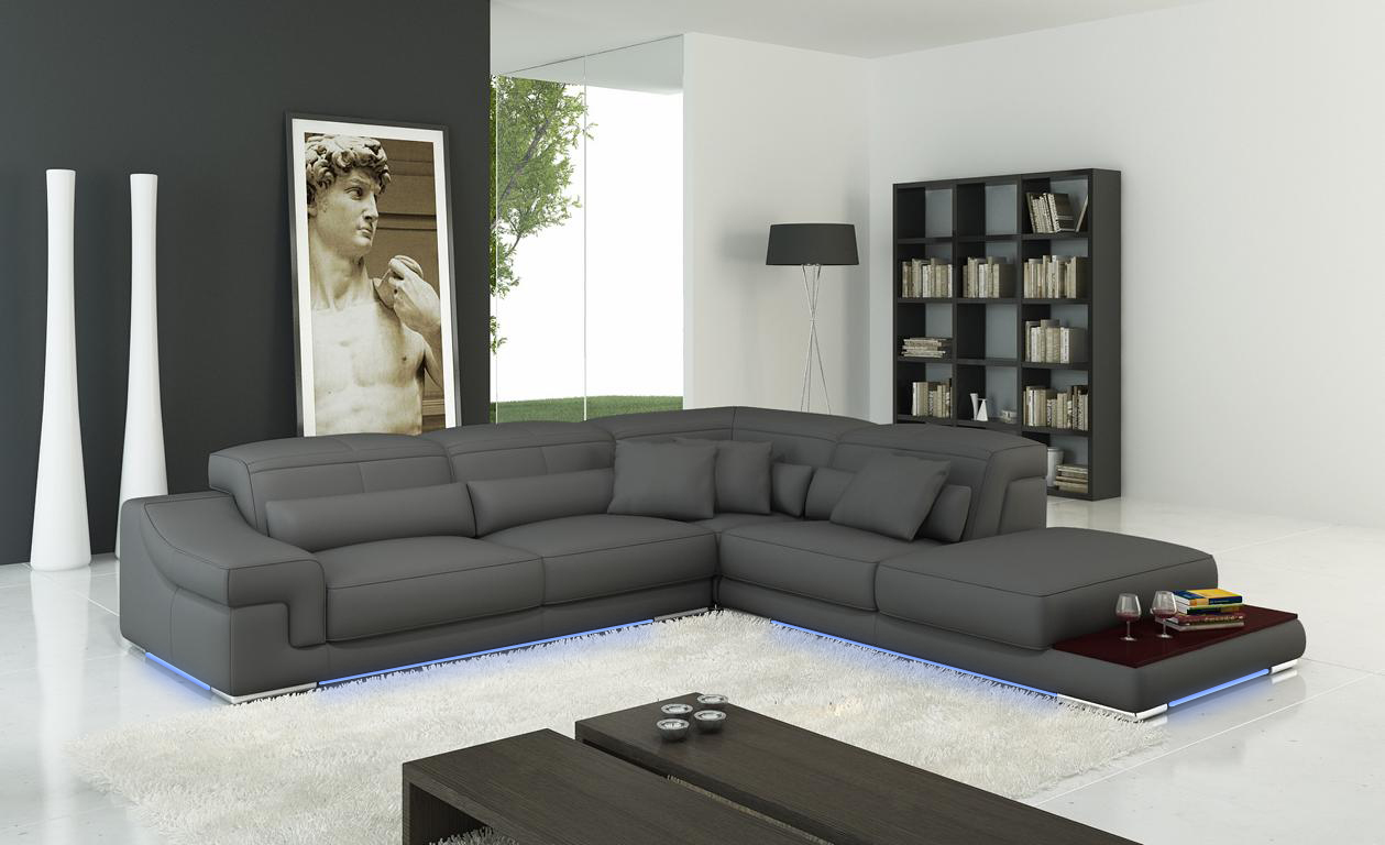 Verstellbare Leder Sitz Polster Eck Couch Sofa Garnitur L ...