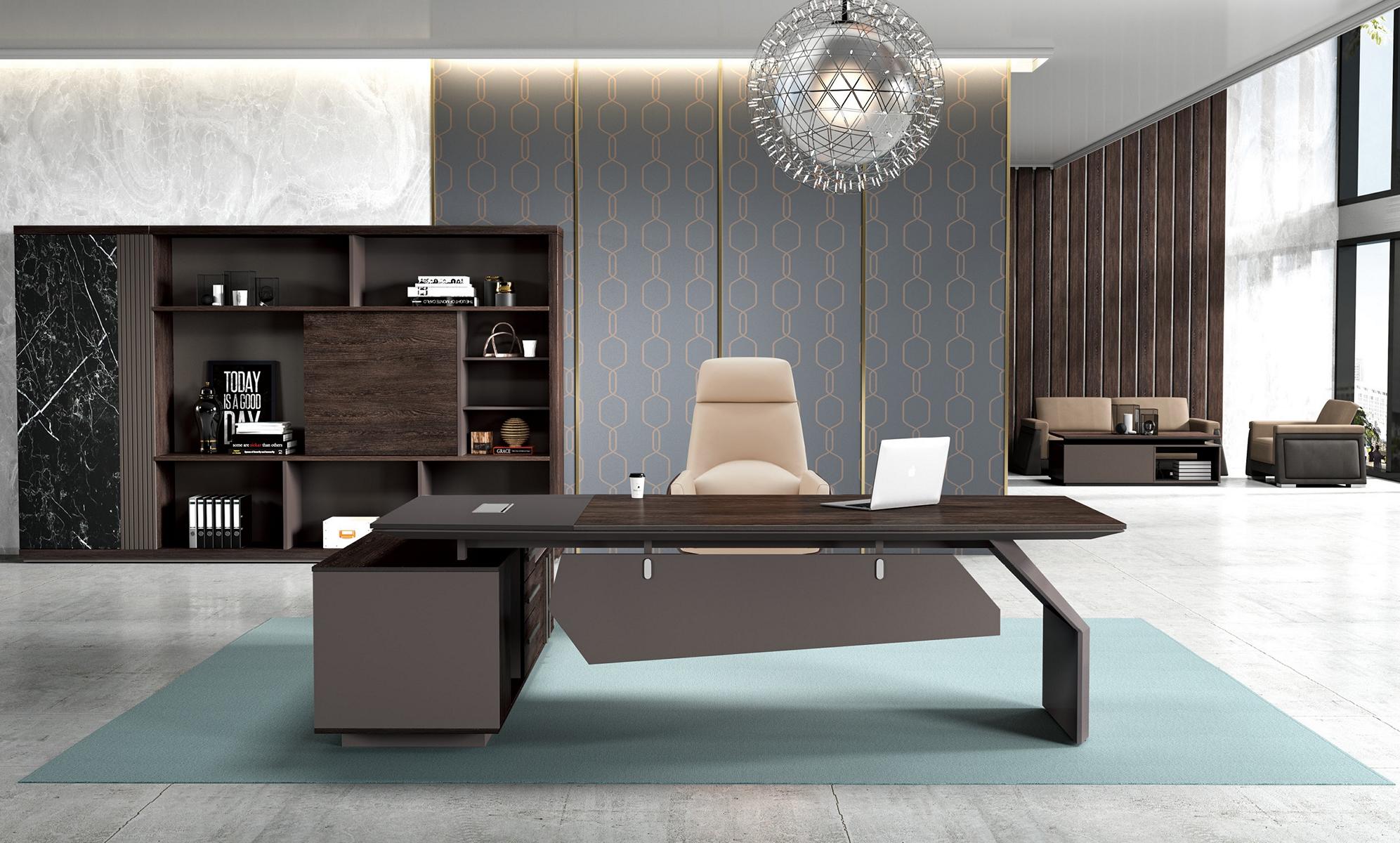 Büroeinrichtung 2tlg. Set Schreibtisch Tische Chef Tisch + Aktenschrank