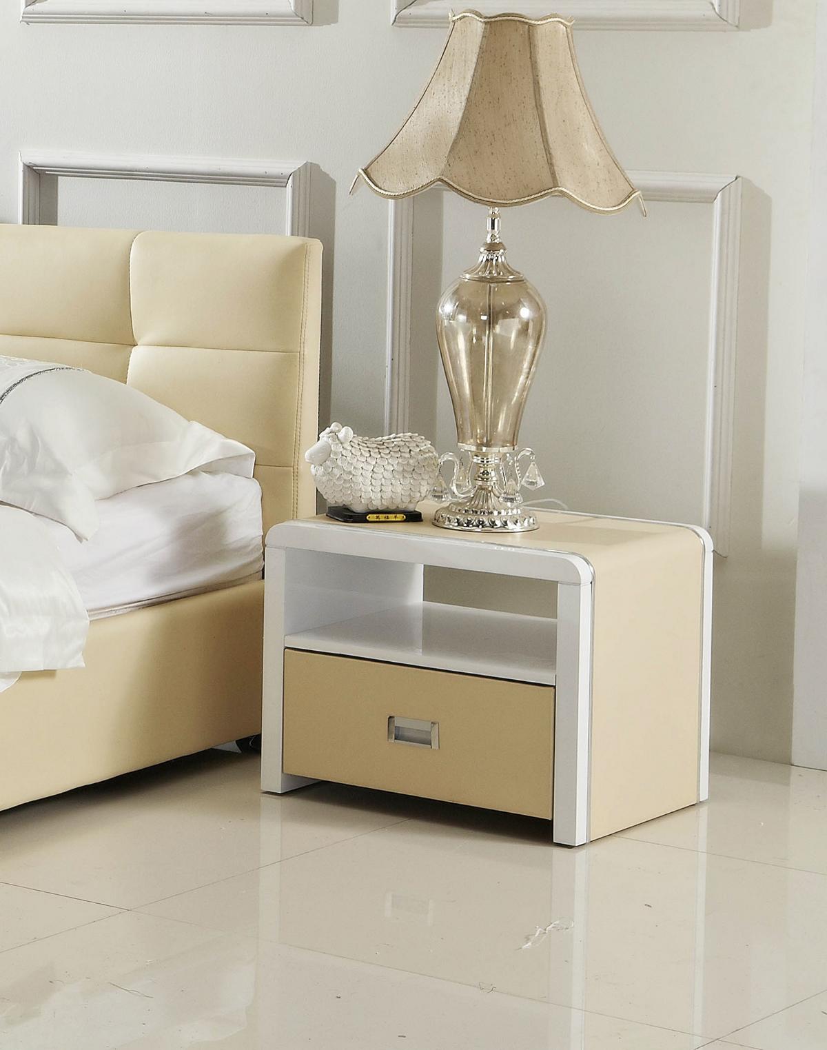 Design Bedside Console Table Dresser Tables Nightstand Bedroom White And Beige