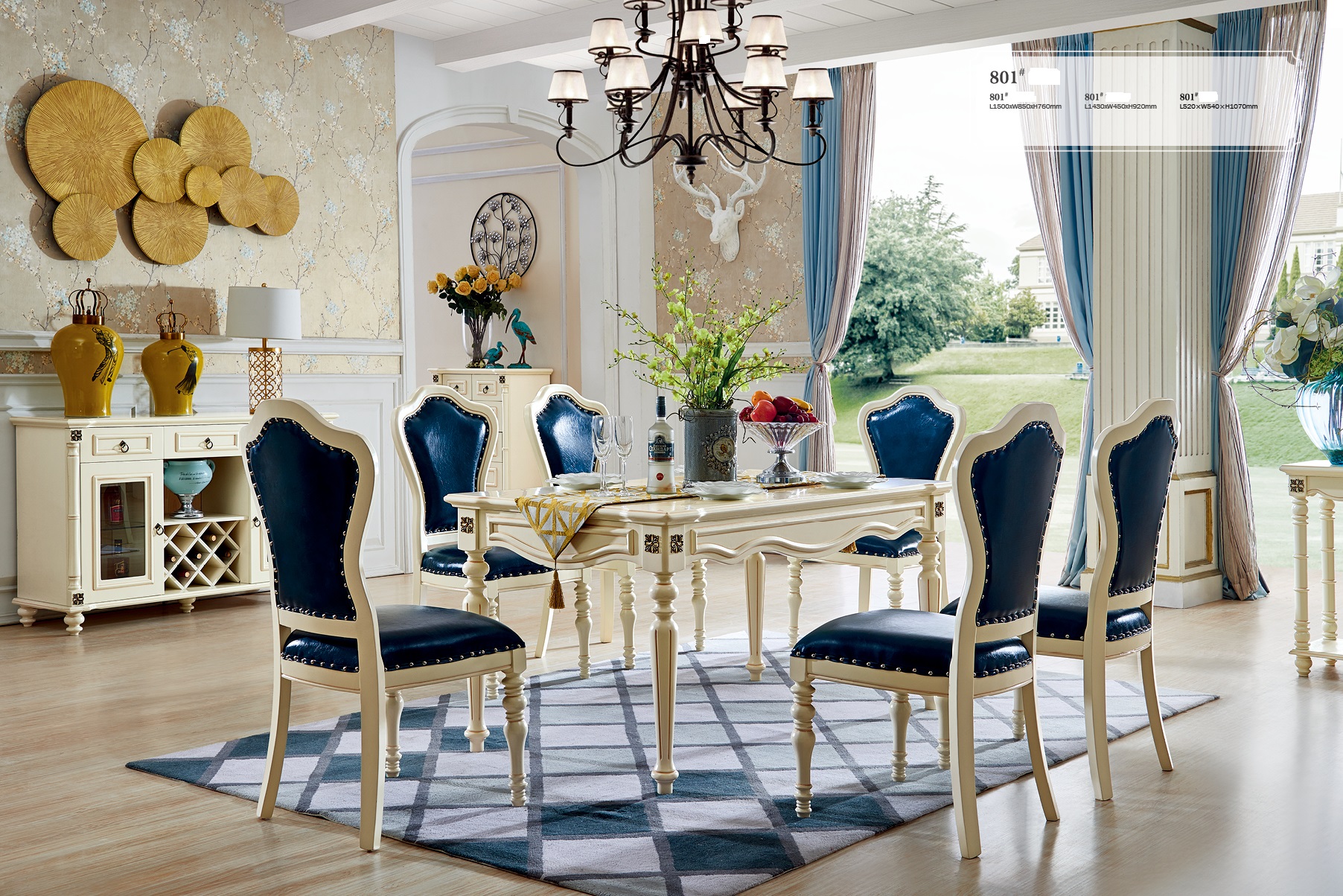Details Zu Klassische Barock Antik Stil Ess Garnitur Tisch 6 Stühle Esszimmer Set Neu 801