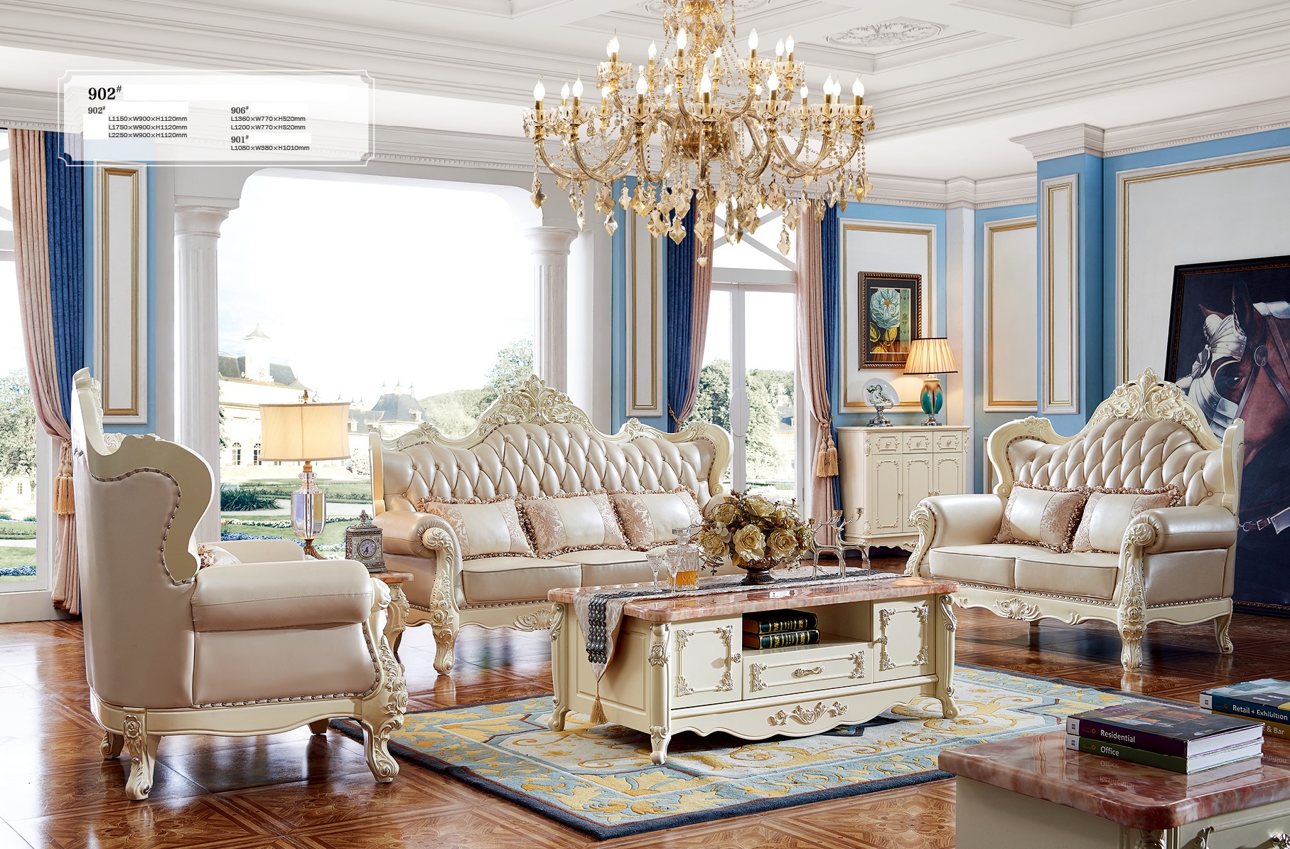 Luxus Möbel Stil Klassische Sofagarnitur Ledersofa Polster