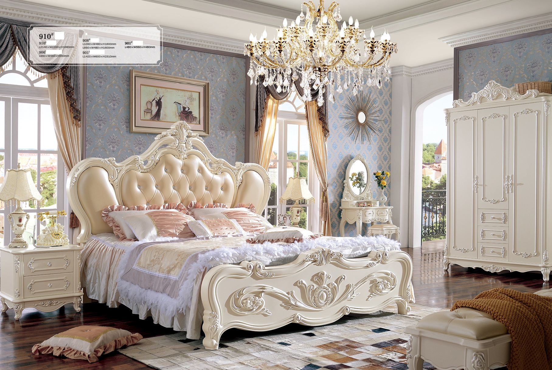 Doppel Bett Betten Schlafzimmer Komplett Set Garnitur Barock Doppel Bett Betten Schlafzimmer Komplett Set Garnitur Barock